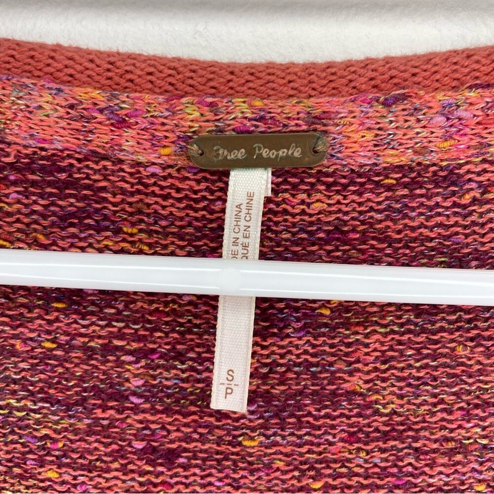Free People Prism Space Dye Knit Pullover Sweater in Coral Combo Size S - Picture 5 of 9